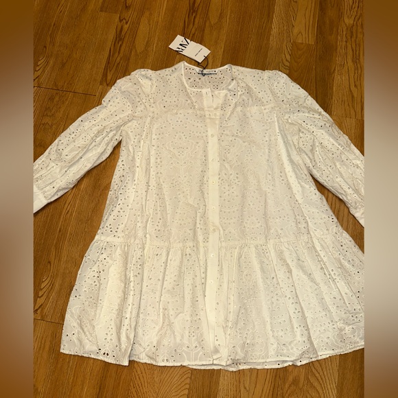 Zara Dresses & Skirts - Zara White Eyelet Broderie Anglaise Dress